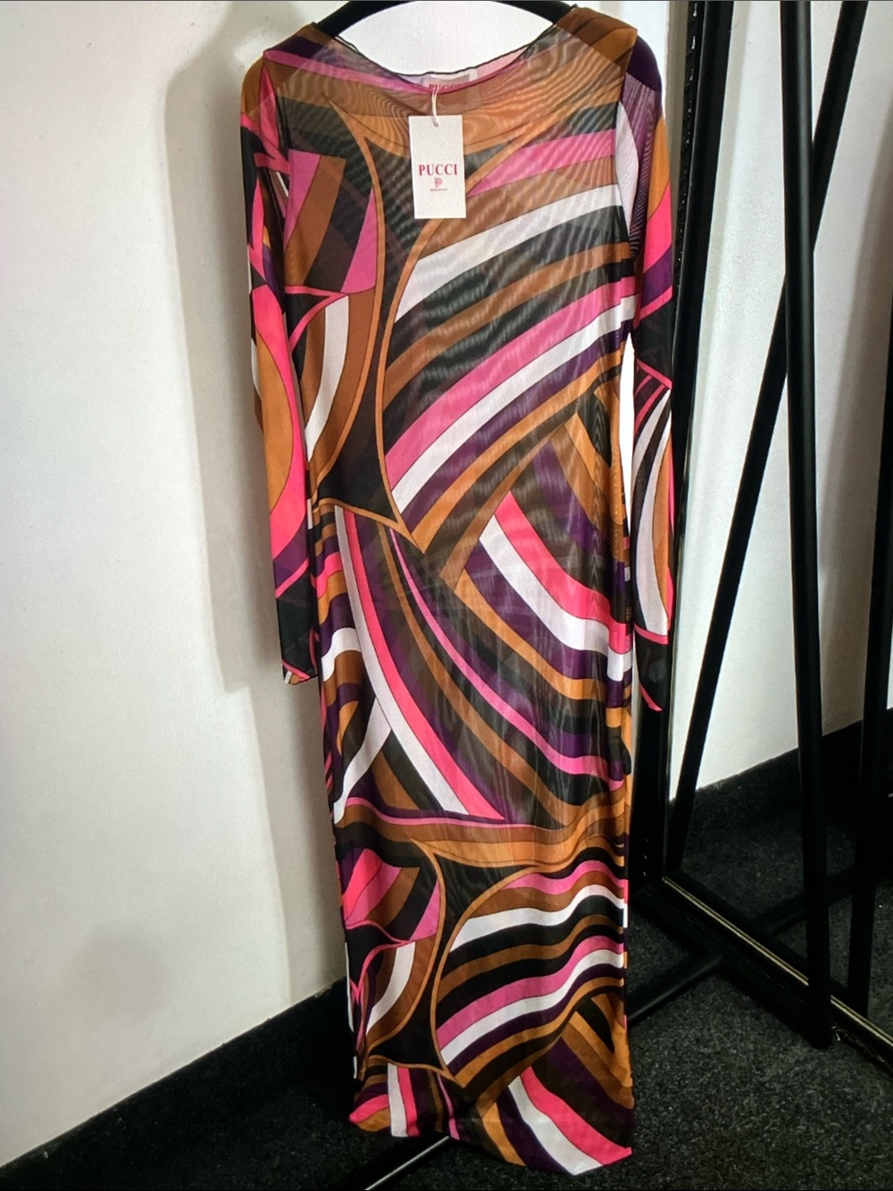 Emilio Pucci Multicolor Geometric Print Maxi Dress - Picture 2 of 8